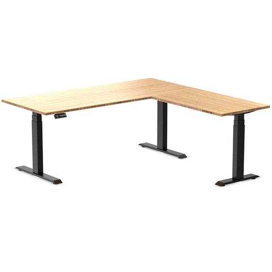 bamboo l-shaped desk
