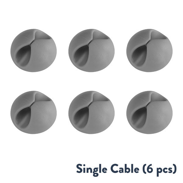 grey cable clip 6 pack