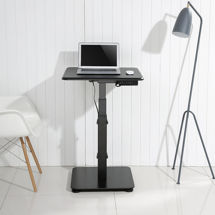 desky sit stand electric pedestal black