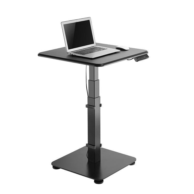 desky single ergonomic pedestal black