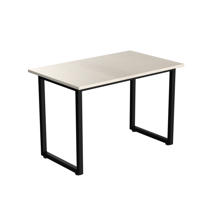 Desky Fixed Office Side Table White Alaskan Matte Black - Desky