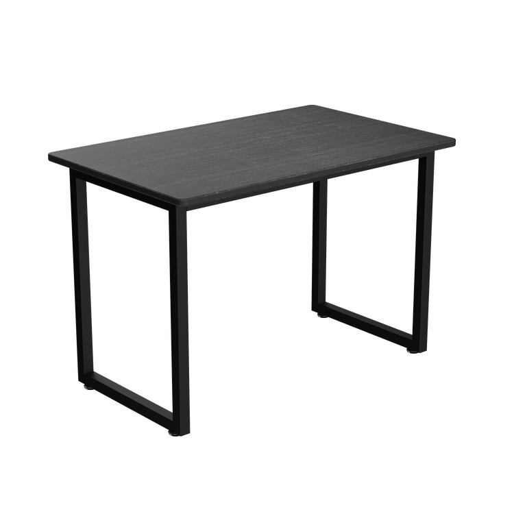 Desky Fixed Office Side Table Dark Bamboo Matte Black - Desky