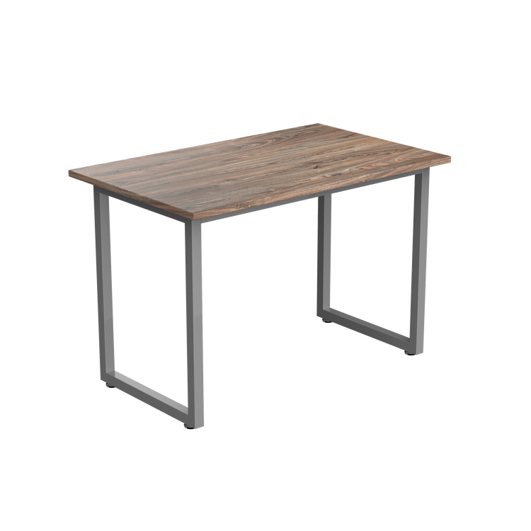 Desky Fixed Office Side Table Natural Walnut Grey - Desky
