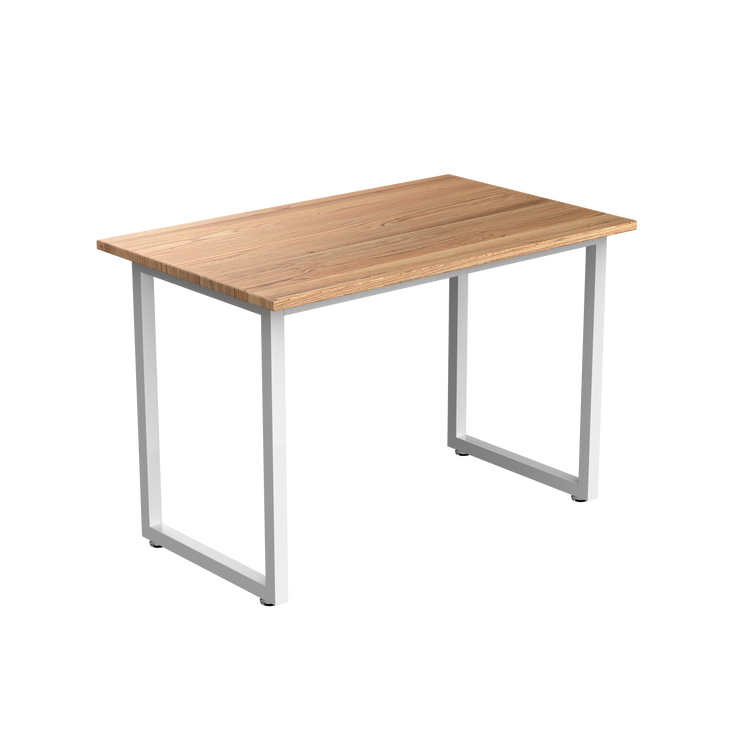 Desky Fixed Office Side Table Red Oak White - Desky