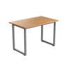 Desky Fixed Office Side Table Light Oak Rubberwood Grey - Desky