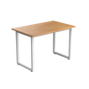 Desky Fixed Office Side Table Light Oak Rubberwood White - Desky