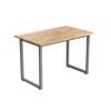 Desky Fixed Office Side Table Natural Rubberwood Grey - Desky