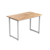 Desky Fixed Office Side Table Natural Rubberwood White - Desky