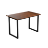Desky Fixed Office Side Table Walnut Rubberwood Matte Black - Desky