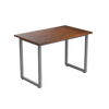 Desky Fixed Office Side Table Walnut Rubberwood Grey - Desky