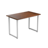 Desky Fixed Office Side Table Walnut Rubberwood White - Desky