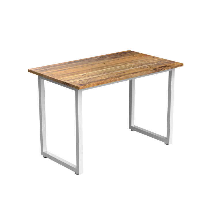 Desky Fixed Office Side Table Teak White - Desky