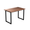 Desky Fixed Office Side Table Walnut Hardwood Matte Black - Desky