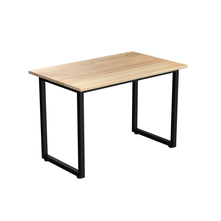Desky Fixed Office Side Table White Ash Matte Black - Desky