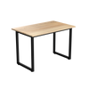 Desky Fixed Office Side Table White Ash Matte Black - Desky